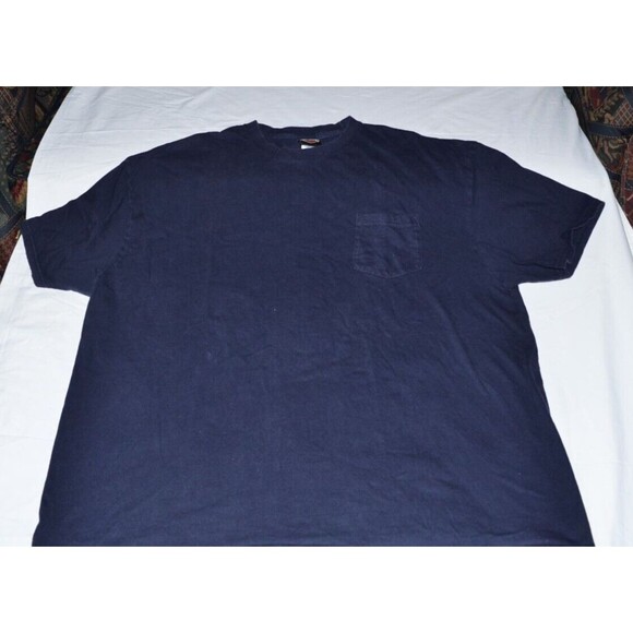 Harley Davidson Men's Plain Pocket Tee T-Shirt 3XL Blue work shirt - Picture 2 of 5